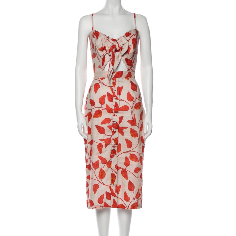 Johanna Ortiz Midi Dress With Cutout (Size 6)